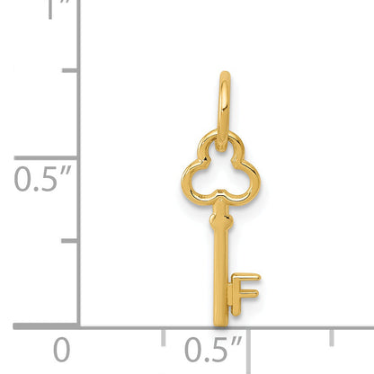 14K Yellow Gold Key Letter F Initial Charm
