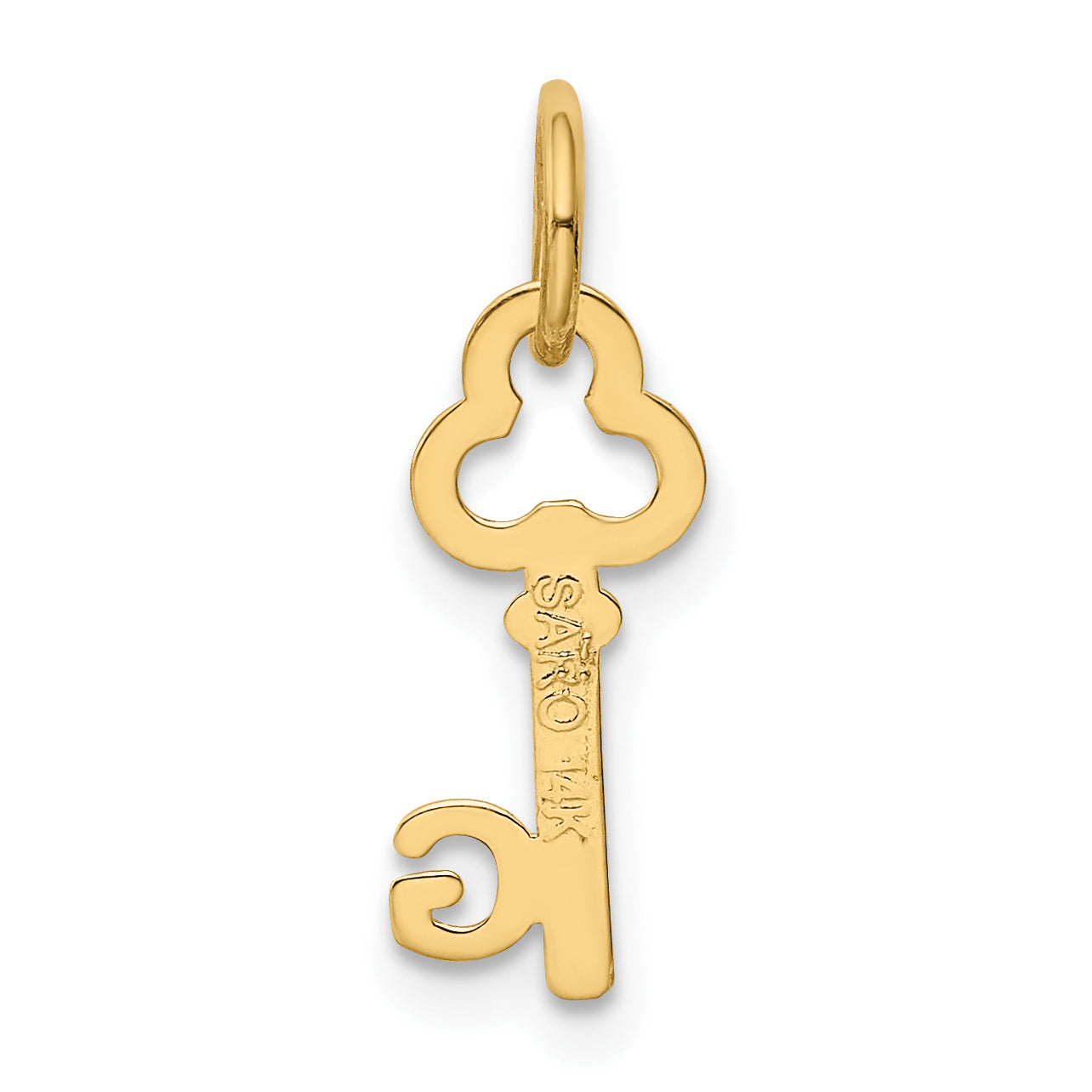 14K Yellow Gold Key Letter G Initial Charm