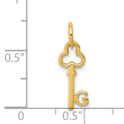 14K Yellow Gold Key Letter G Initial Charm