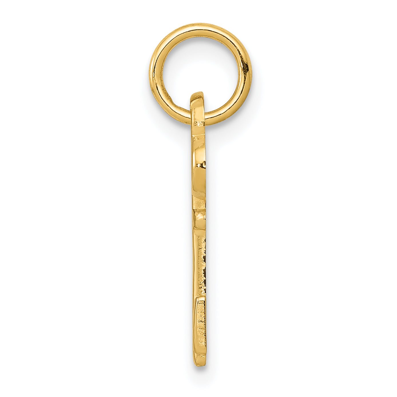 14K Yellow Gold Key Letter I Initial Charm