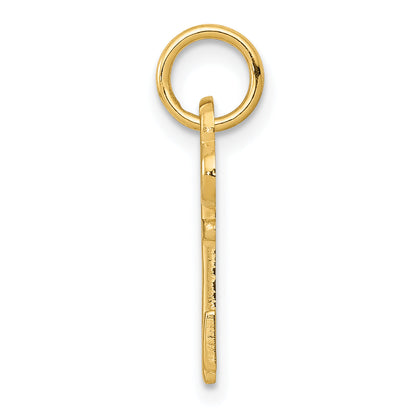 14K Yellow Gold Key Letter I Initial Charm