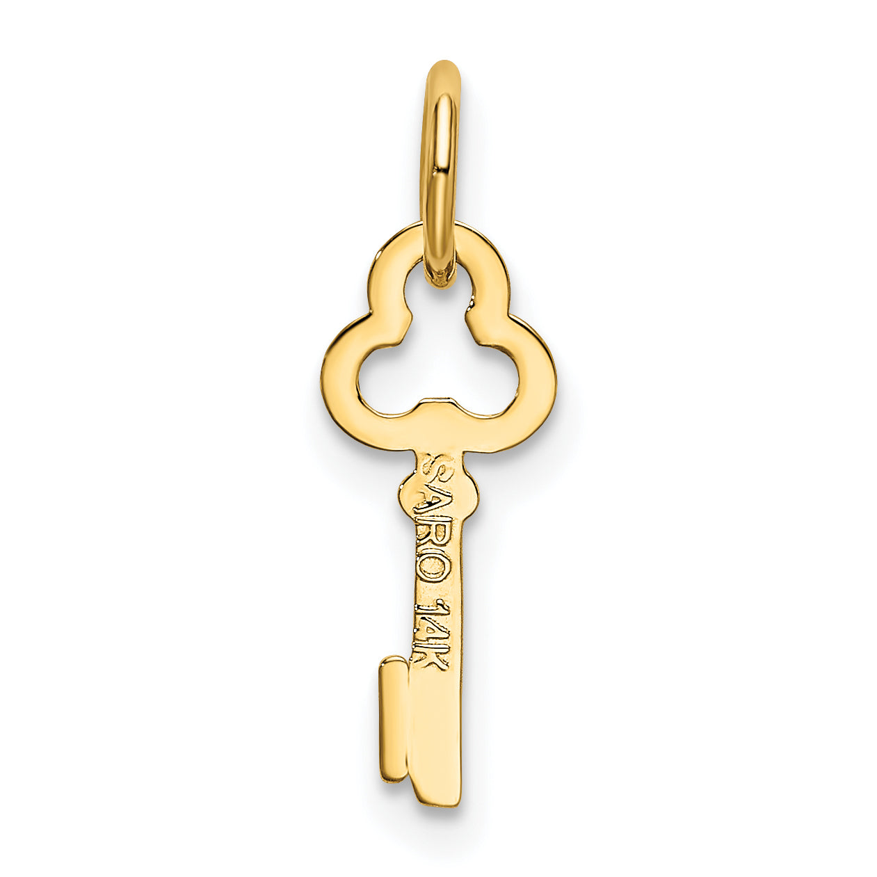 14K Yellow Gold Key Letter I Initial Charm