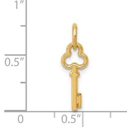 14K Yellow Gold Key Letter I Initial Charm
