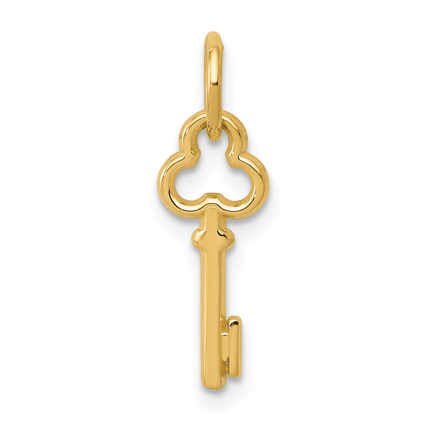 14K Yellow Gold Key Letter I Initial Charm