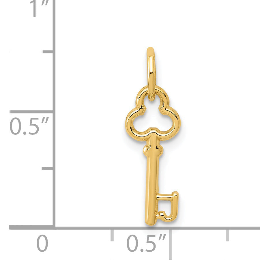 14K Yellow Gold Key Letter J Initial Charm