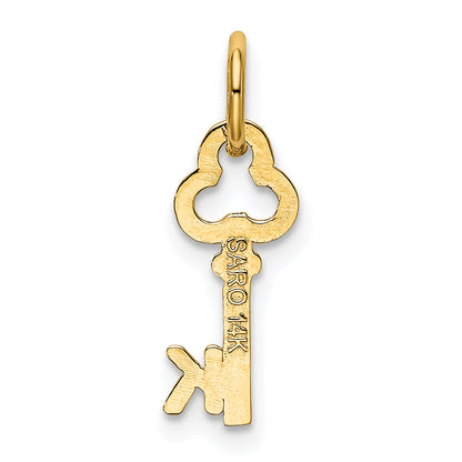 14K Yellow Gold Key Letter K Initial Charm