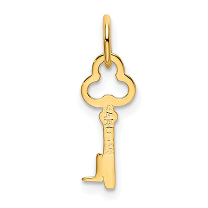 14K Yellow Gold Key Letter L Initial Charm