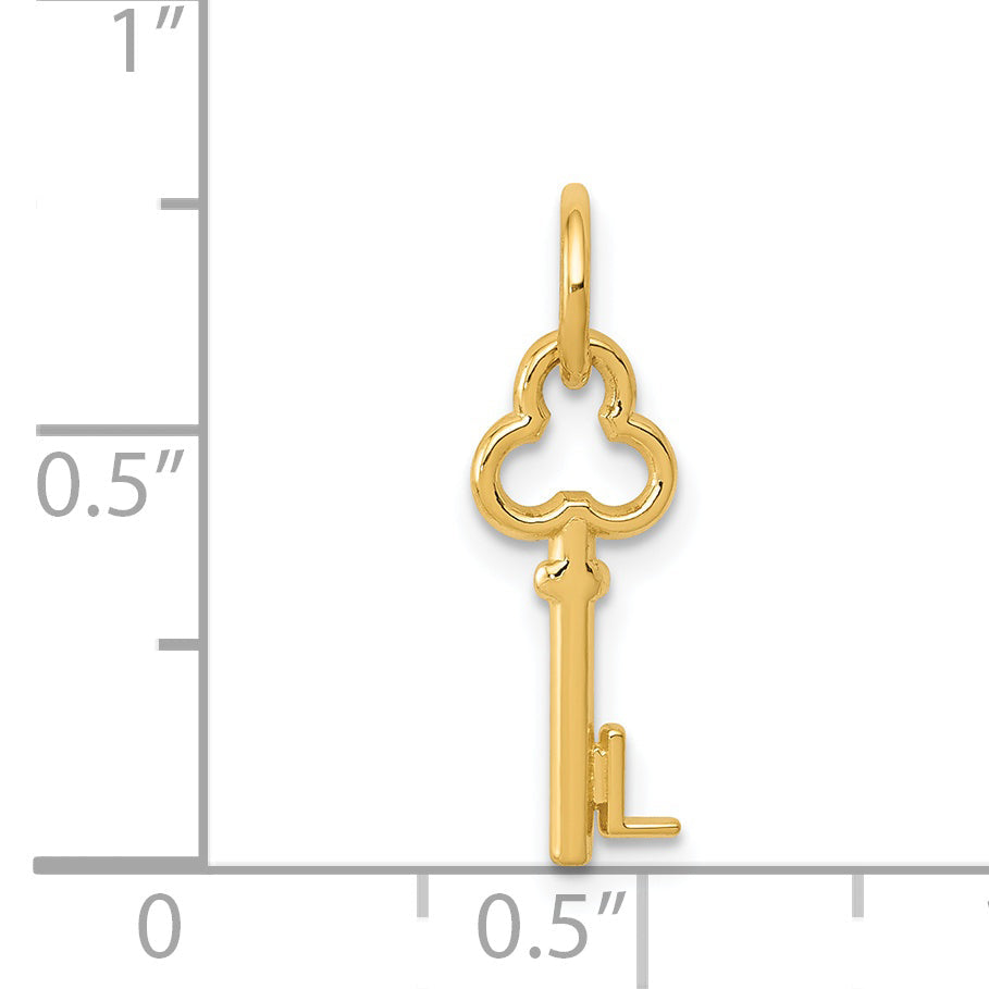 14K Yellow Gold Key Letter L Initial Charm