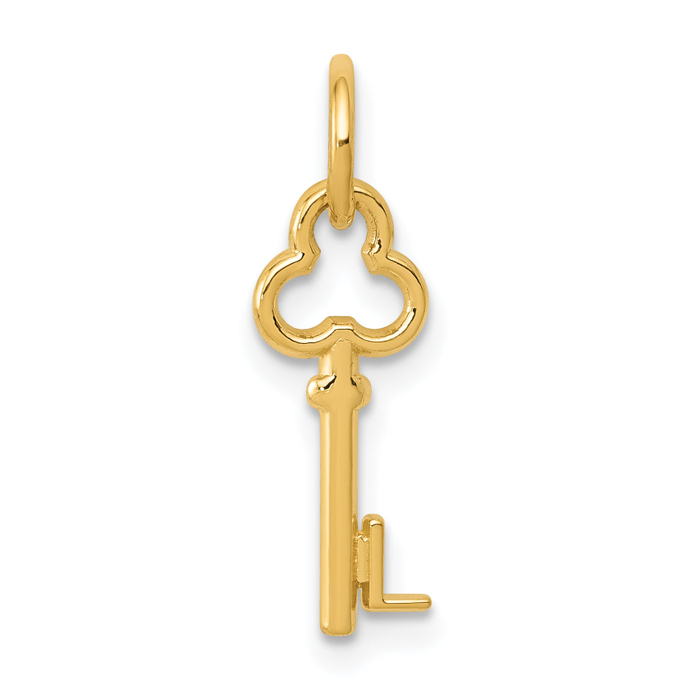 14K Yellow Gold Key Letter L Initial Charm