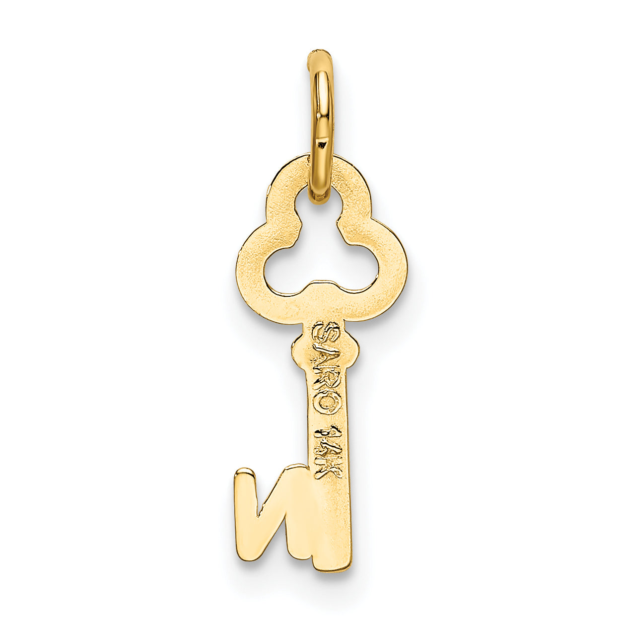 14K Yellow Gold Key Letter N Initial Charm
