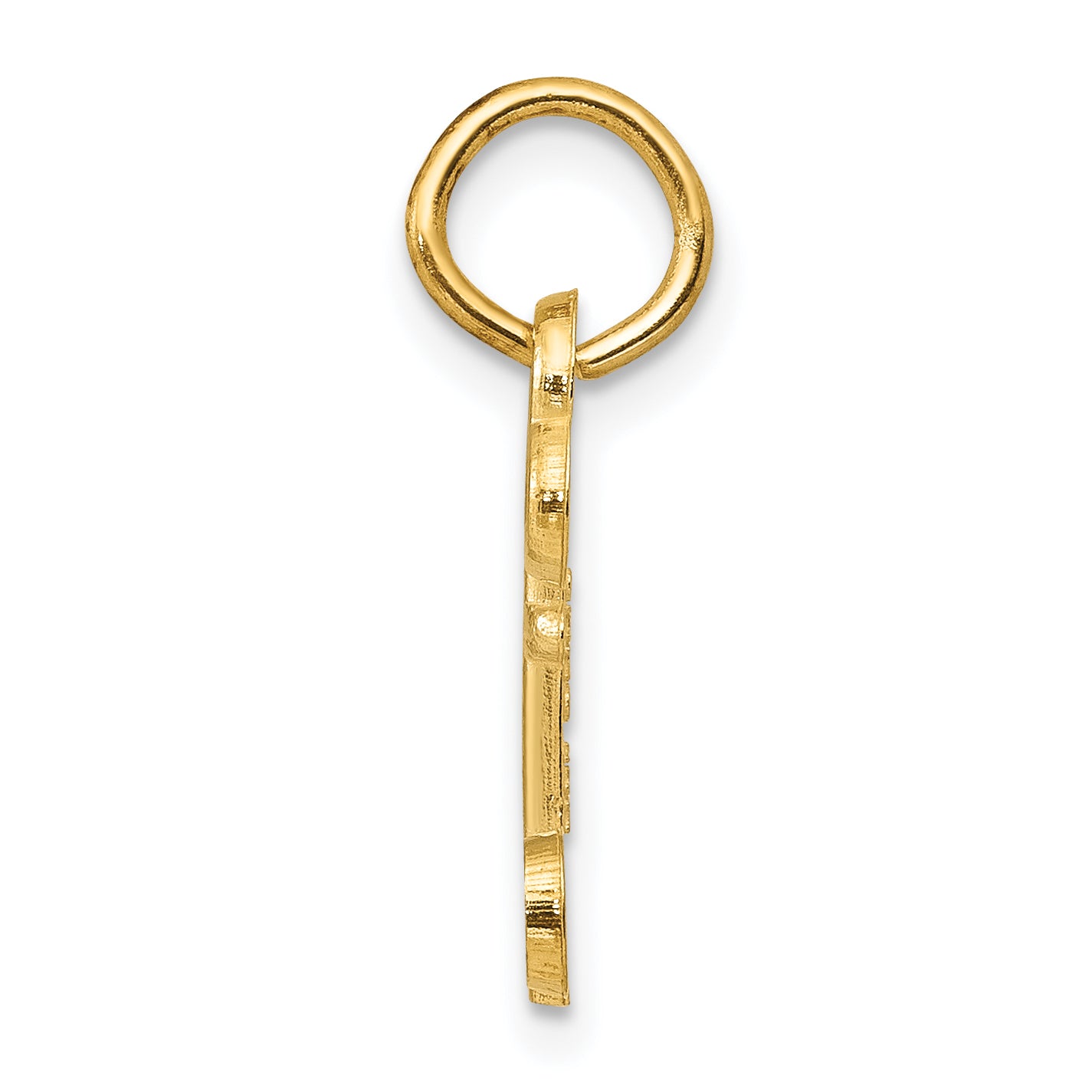 14K Yellow Gold Key Letter O Initial Charm