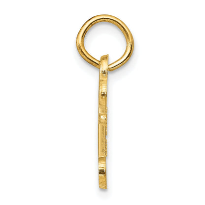 14K Yellow Gold Key Letter O Initial Charm