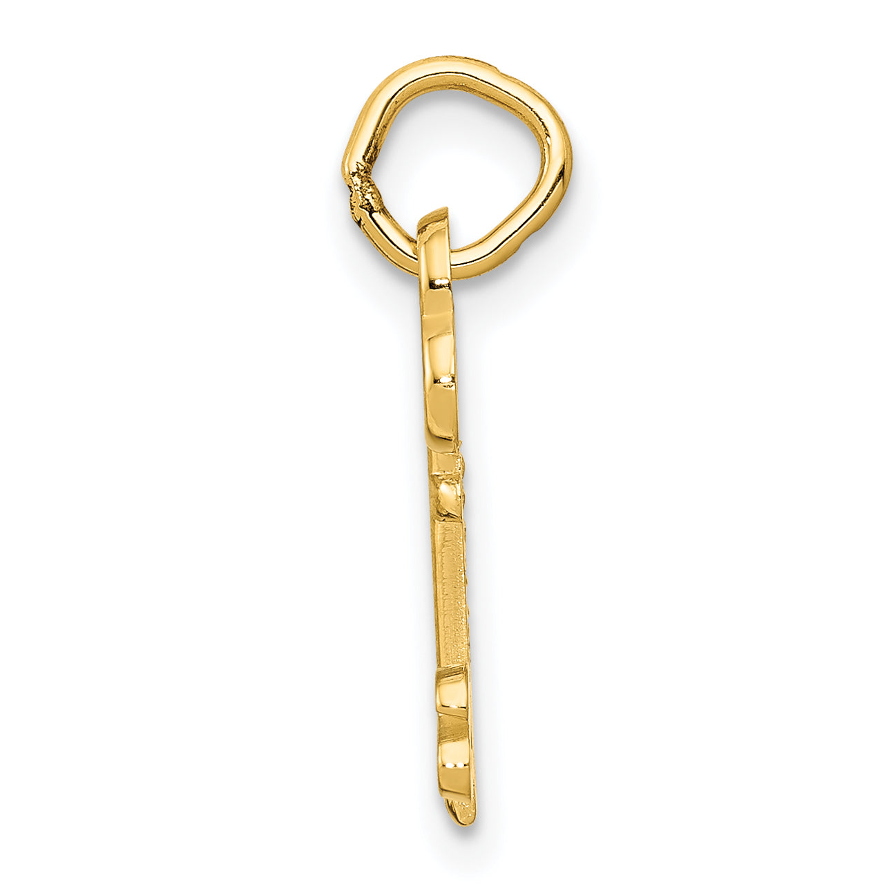 14K Yellow Gold Key Letter S Initial Charm