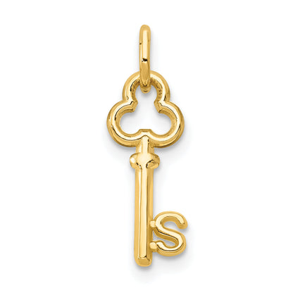 14K Yellow Gold Key Letter S Initial Charm