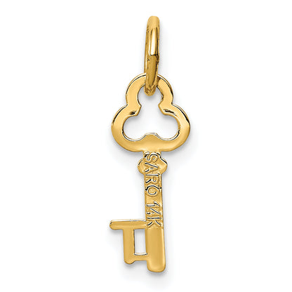 14K Yellow Gold Key Letter T Initial Charm