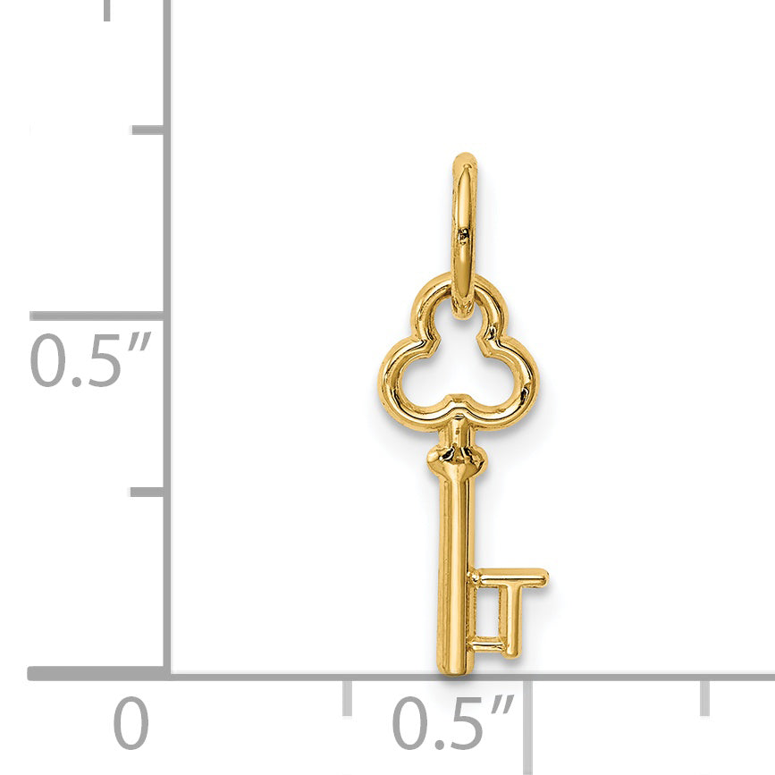 14K Yellow Gold Key Letter T Initial Charm