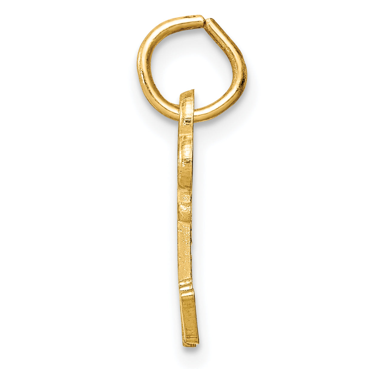 14K Yellow Gold Key Letter W Initial Charm