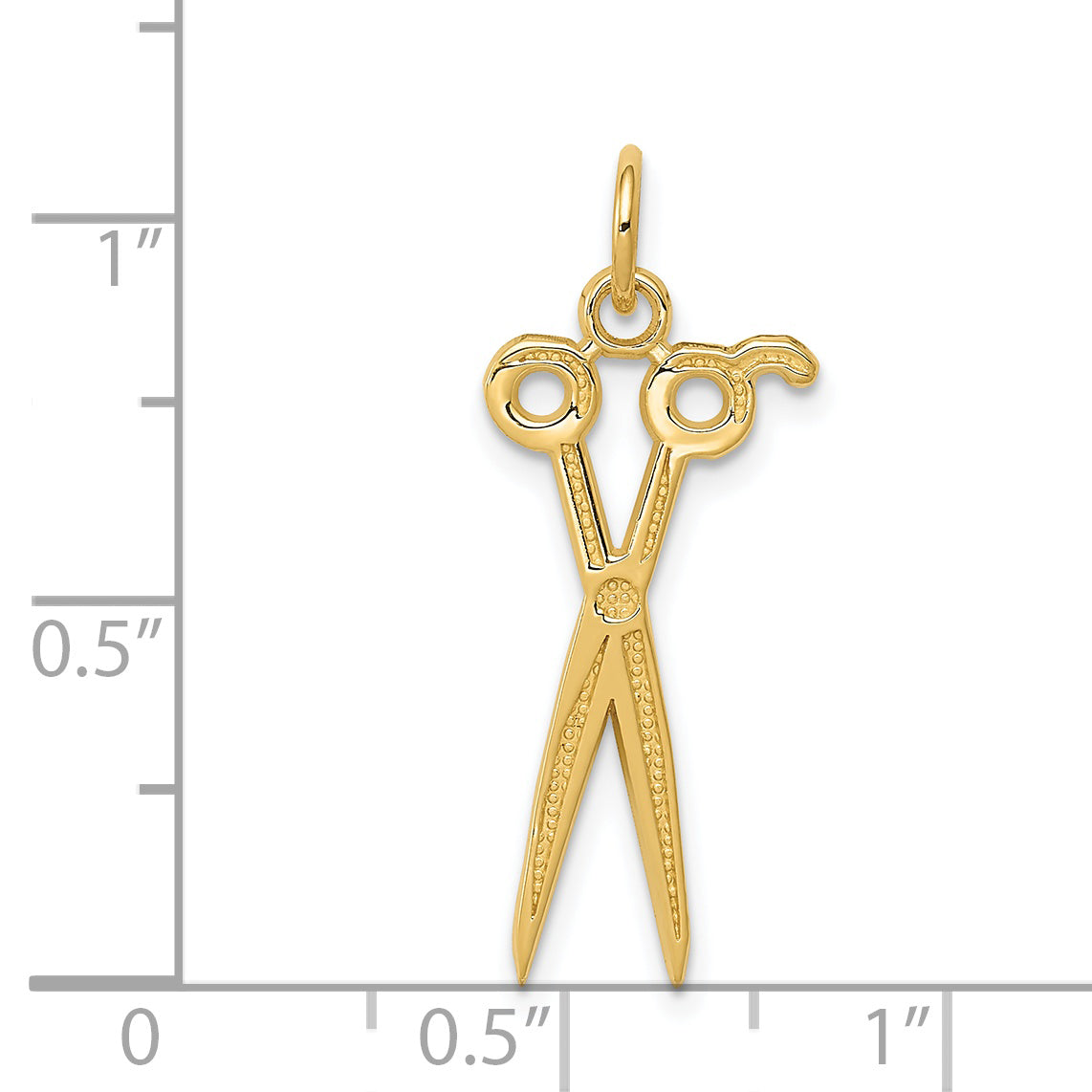 14K Yellow Gold Scissors Charm