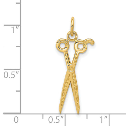 14K Yellow Gold Scissors Charm