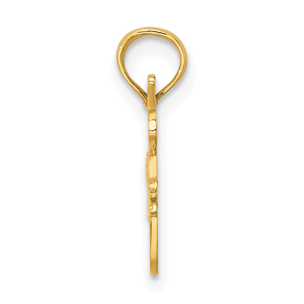 14K Yellow Gold I Heart Dancing W/Dancer Charm