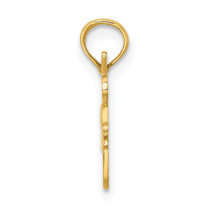 14K Yellow Gold I Heart Dancing W/Dancer Charm