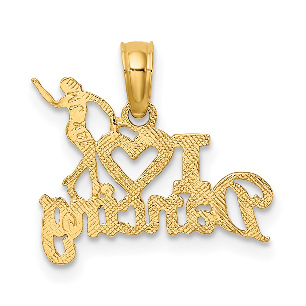 14K Yellow Gold I Heart Dancing W/Dancer Charm