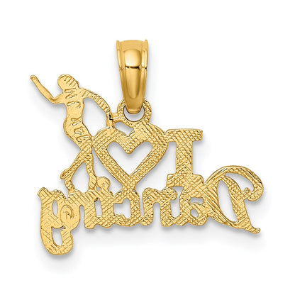 14K Yellow Gold I Heart Dancing W/Dancer Charm