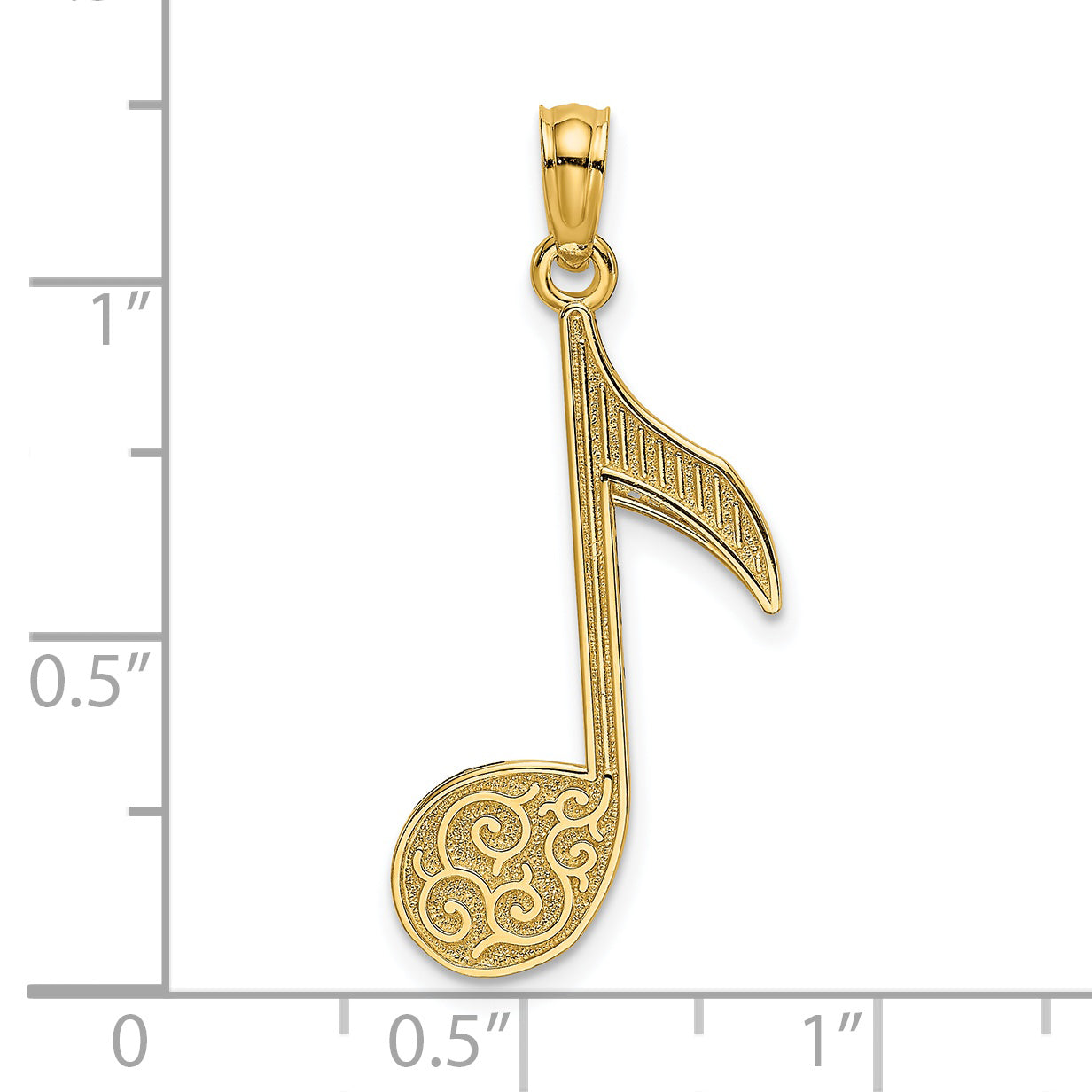 14K Yellow Gold Music Note Charm