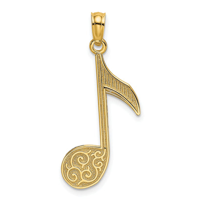 14K Yellow Gold Music Note Charm