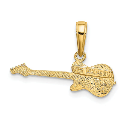 14K Yellow Gold Electric Guitar Pendant