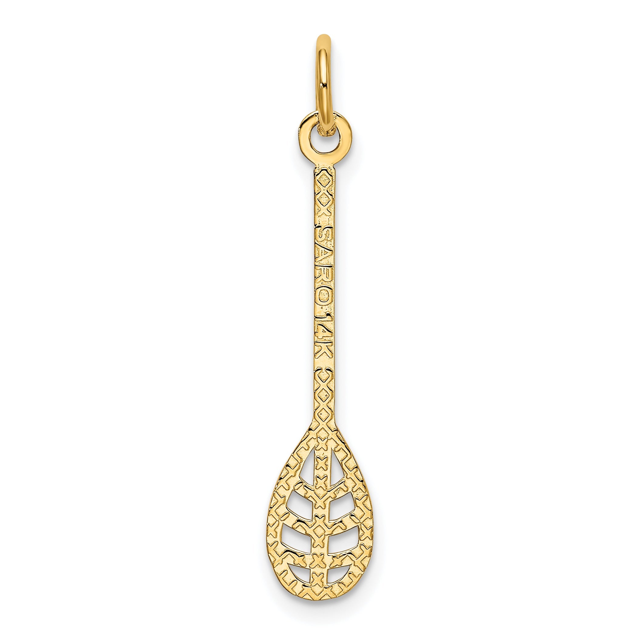 14K Yellow Gold Lacrosse Charm