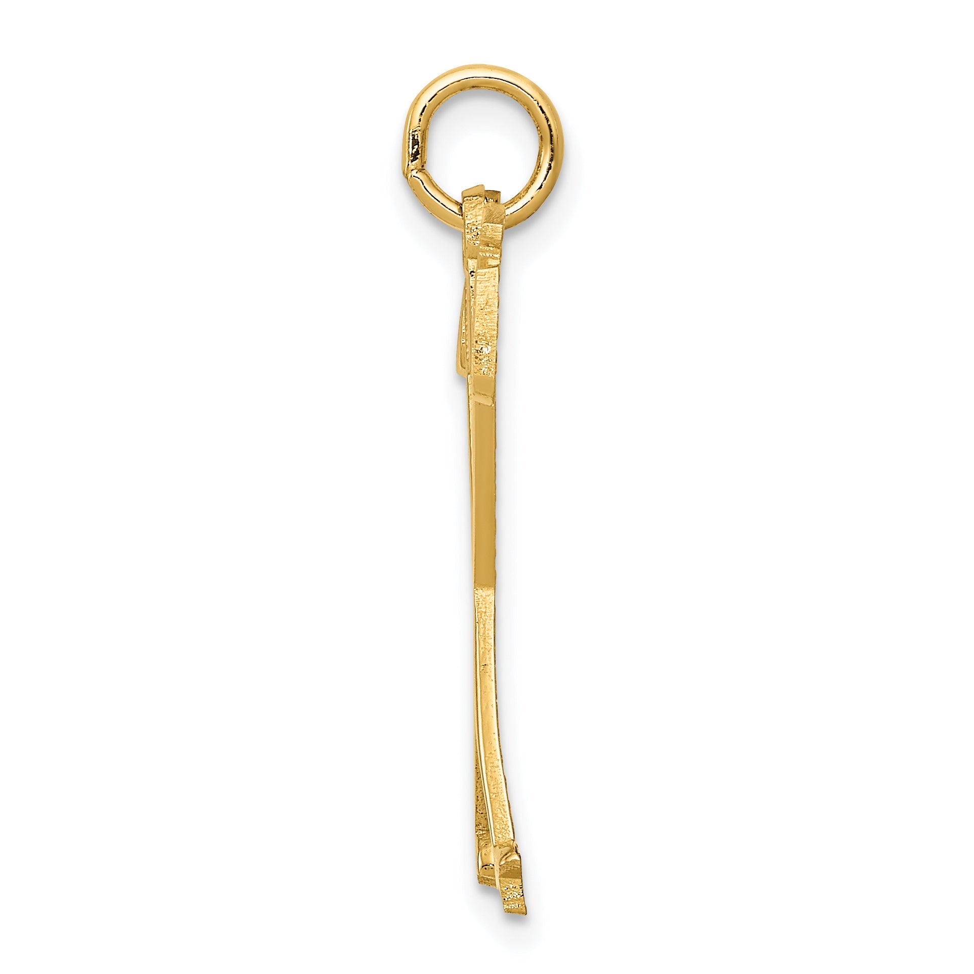 14K Yellow Gold Ski Poles Charm