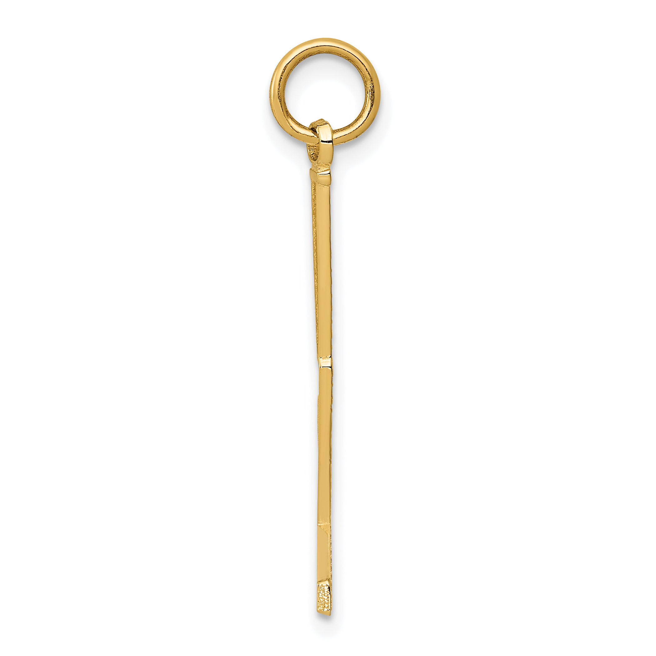 14K Yellow Gold Goalie Stick Charm