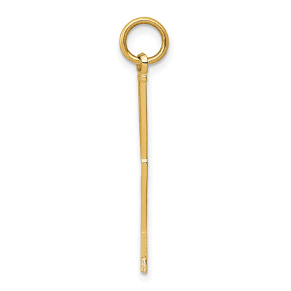 14K Yellow Gold Goalie Stick Charm