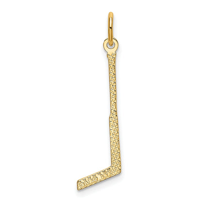 14K Yellow Gold Goalie Stick Charm