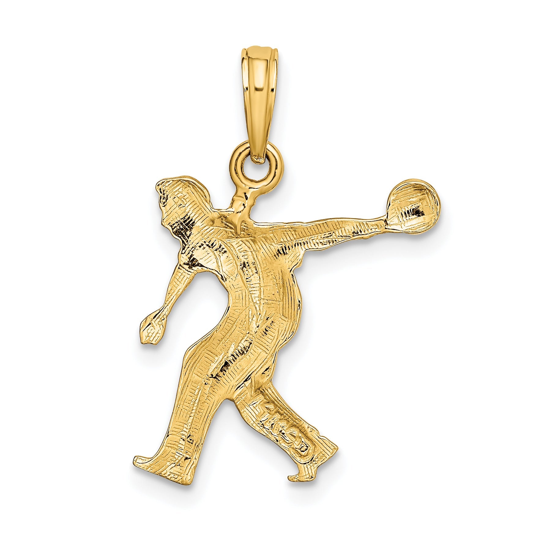 14K Yellow Gold Male Bowling Charm