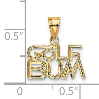 14K Yellow Gold Golf Bum Charm