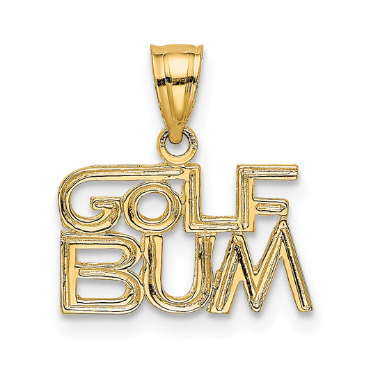 14K Yellow Gold Golf Bum Charm