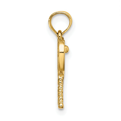 14K Yellow Gold Tennis Racquets Charm
