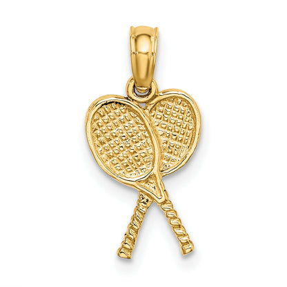 14K Yellow Gold Tennis Racquets Charm