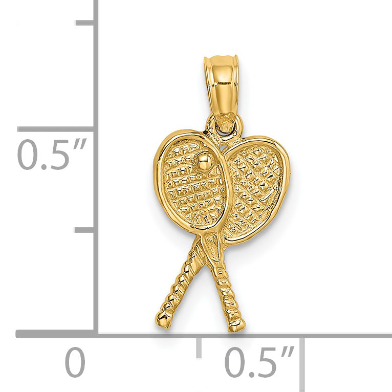 14K Yellow Gold Tennis Racquets Charm