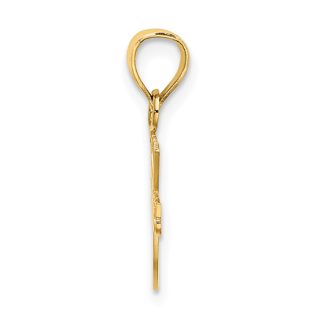 14K Yellow Gold I Heart Tennis Charm