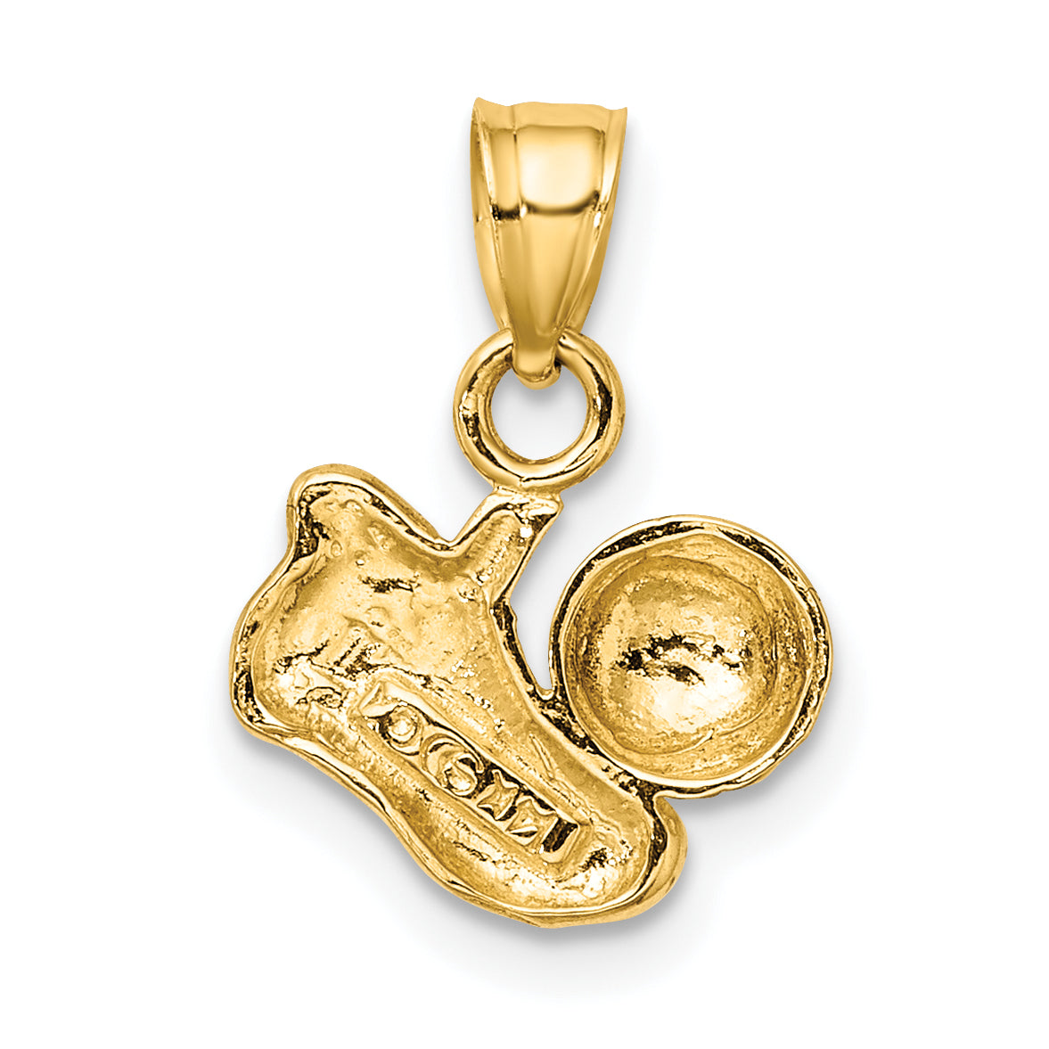 14K Yellow Gold Soccer Ball W/Shoe Charm
