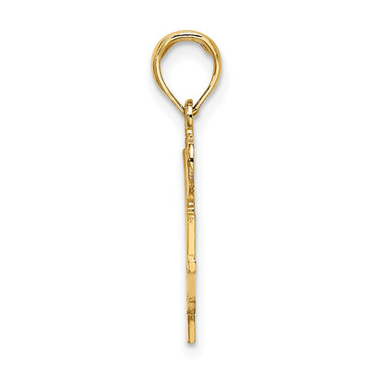 14K Yellow Gold I Heart Basketball W/Ball And Net Charm