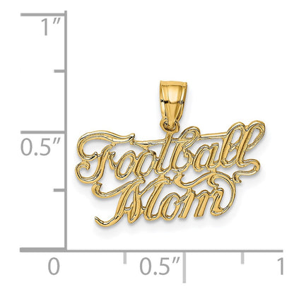 14K Yellow Gold Football Mom Charm