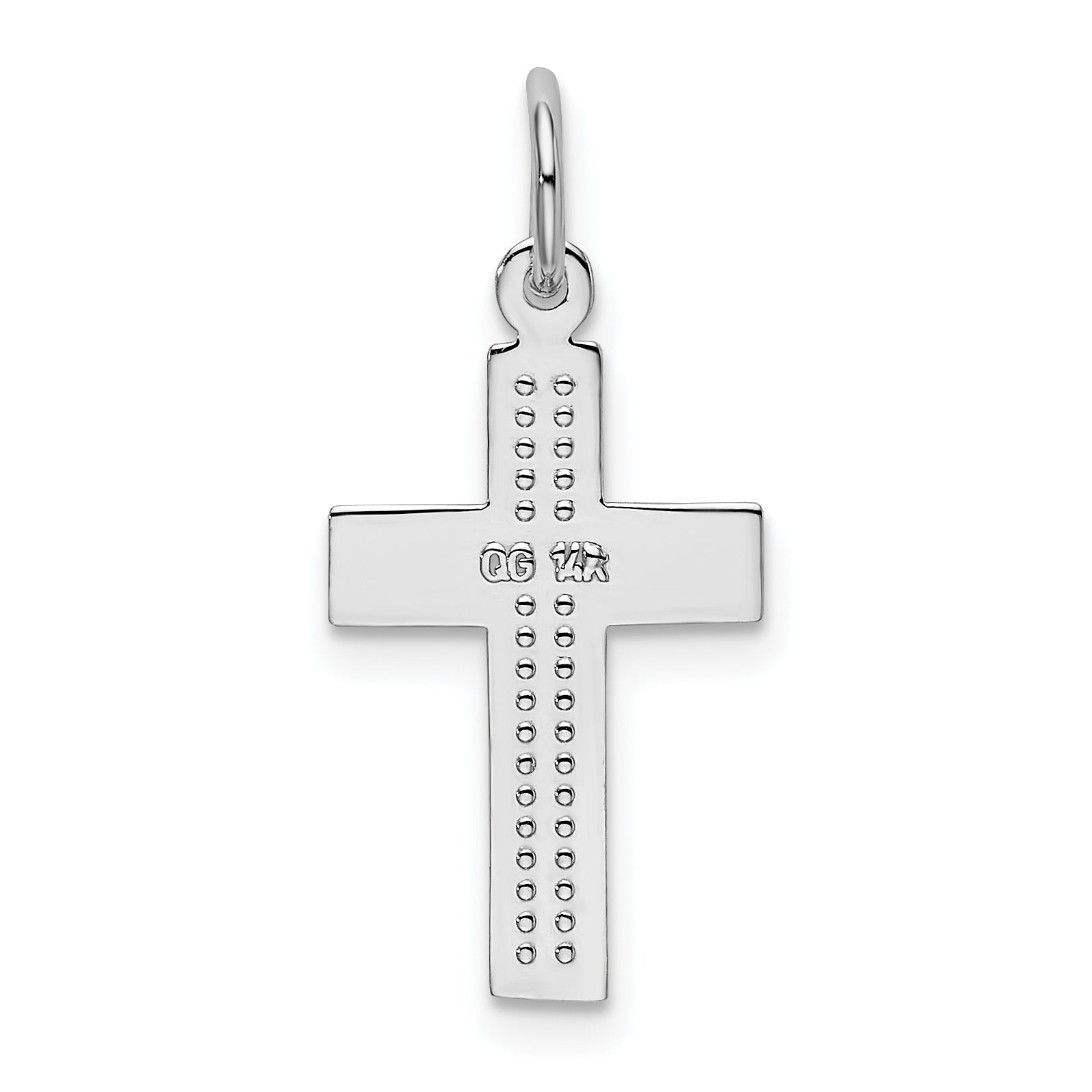 14K White Gold Cross Pendant