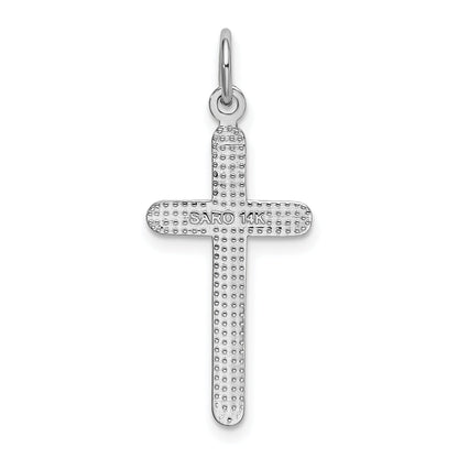 14K White Gold Cross Pendant