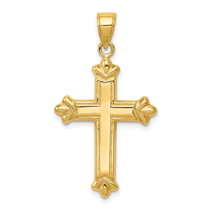 14K Yellow Gold Reversible Diamond-Cut Cross Pendant