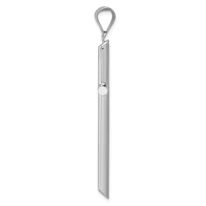 14K White Gold Polished Hollow Cross Pendant