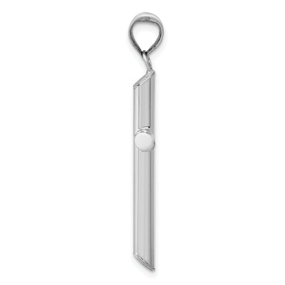 14K White Gold Hollow Cross Pendant